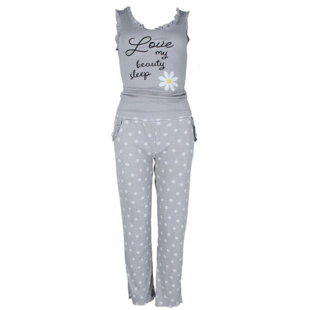 Sleep Junkie Women's Daisy Ribbed Pajama Set